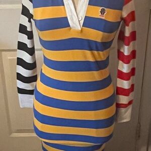 Melody Ehsani Multicolor Striped Long Sleeve Dress